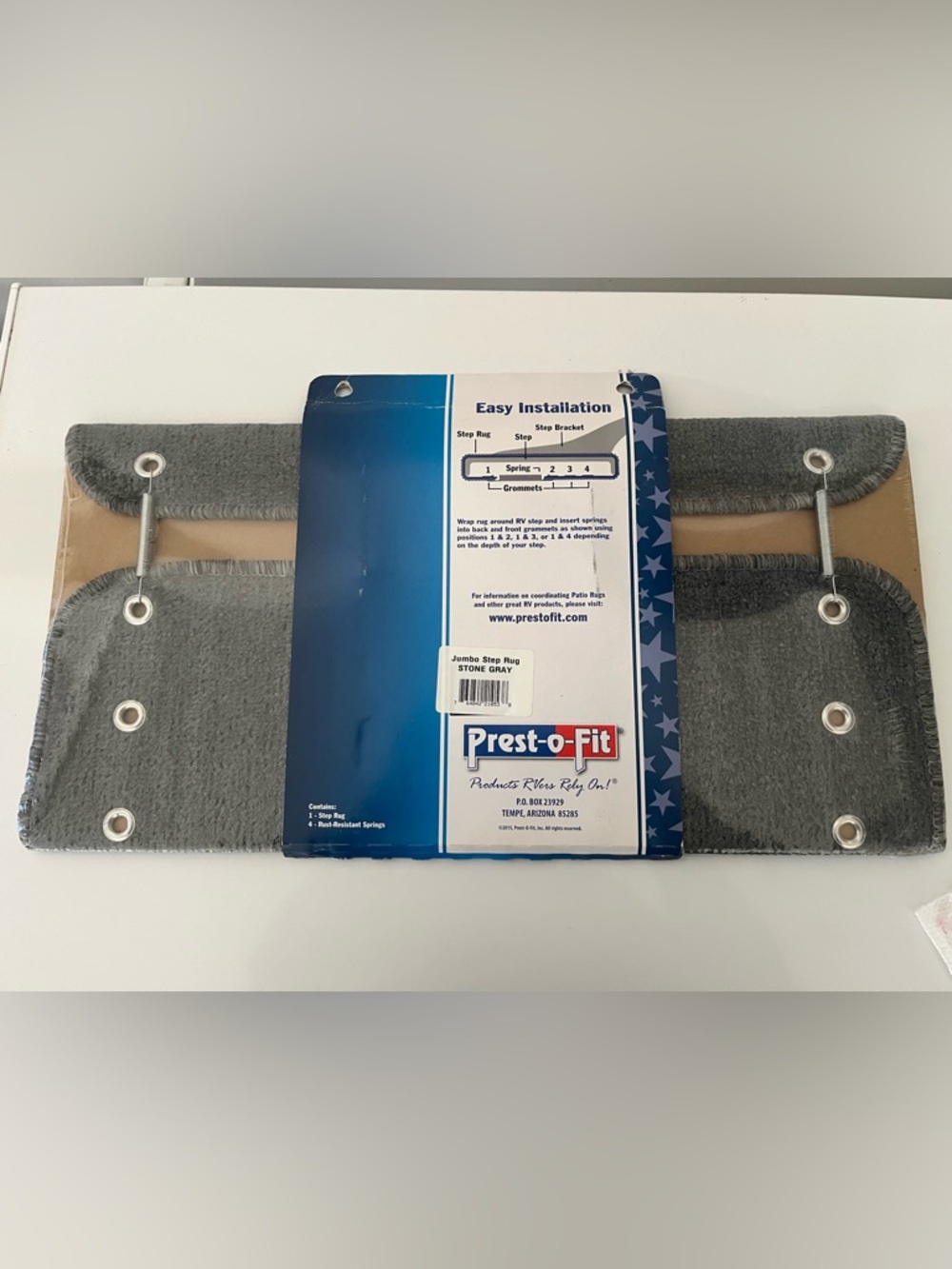 Prest-o-Fit Jumbo Wraparound RV Step Rug - Gray - Picture 2 of 2